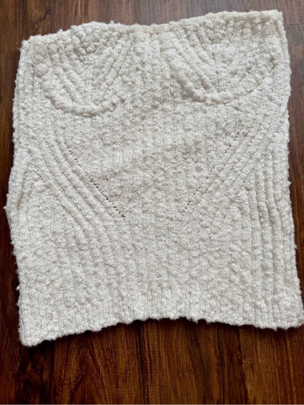 NBD Cream Bouclé Knit Tube Top, Size S